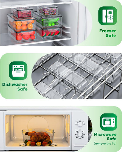 Food Storage Containers with Lids Airtight, (27 Containers &27 Lids) Reusable BPA-Free Plastic Food Containers for Kitchen Organization, Leak Proof Freezer/Microwave Safe Meal Prep Lunch Boxes