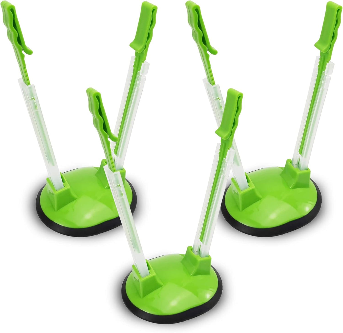 Baggy Rack Hands-Free Clip Food Storage Freezer Baggy Holder,Bag Holder For Plastic Bags Stand/Pack of 2 Green