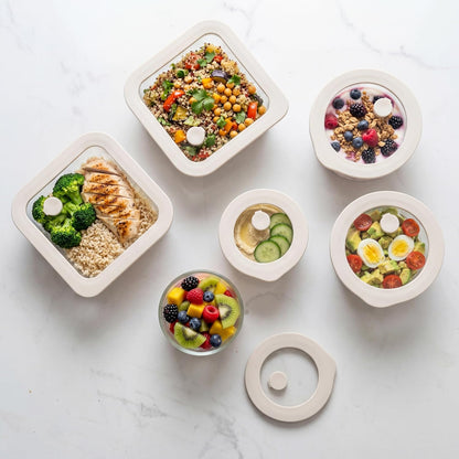 Urban Green Glass Food Container Set with Silicone Glass Lid, 3 Pack, Airtight, LeakProof, 100% Plastic Free, Meal Prep Containers (White Color)
