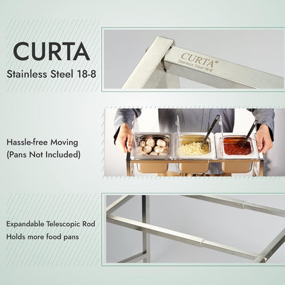 2-Tier Inclined Organizer Shelf, 18-8 Stainless Steel, For 1/3, 1/6, 1/9 Pans, Hotel Pan Holder, Pans Not Included (2 Tier)