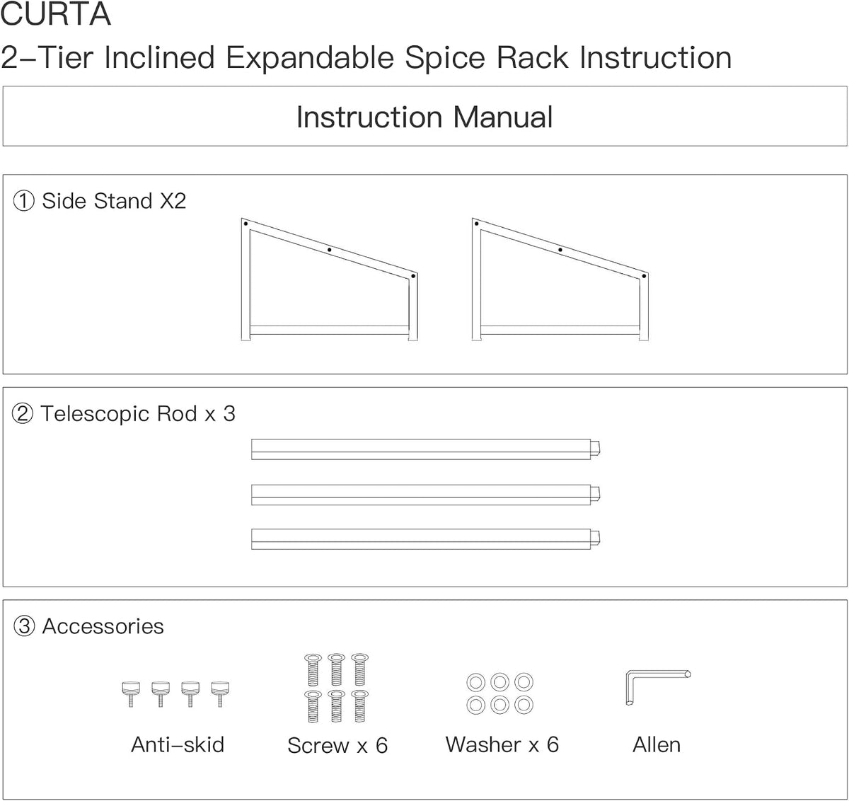 2-Tier Inclined Organizer Shelf, 18-8 Stainless Steel, For 1/3, 1/6, 1/9 Pans, Hotel Pan Holder, Pans Not Included (2 Tier)