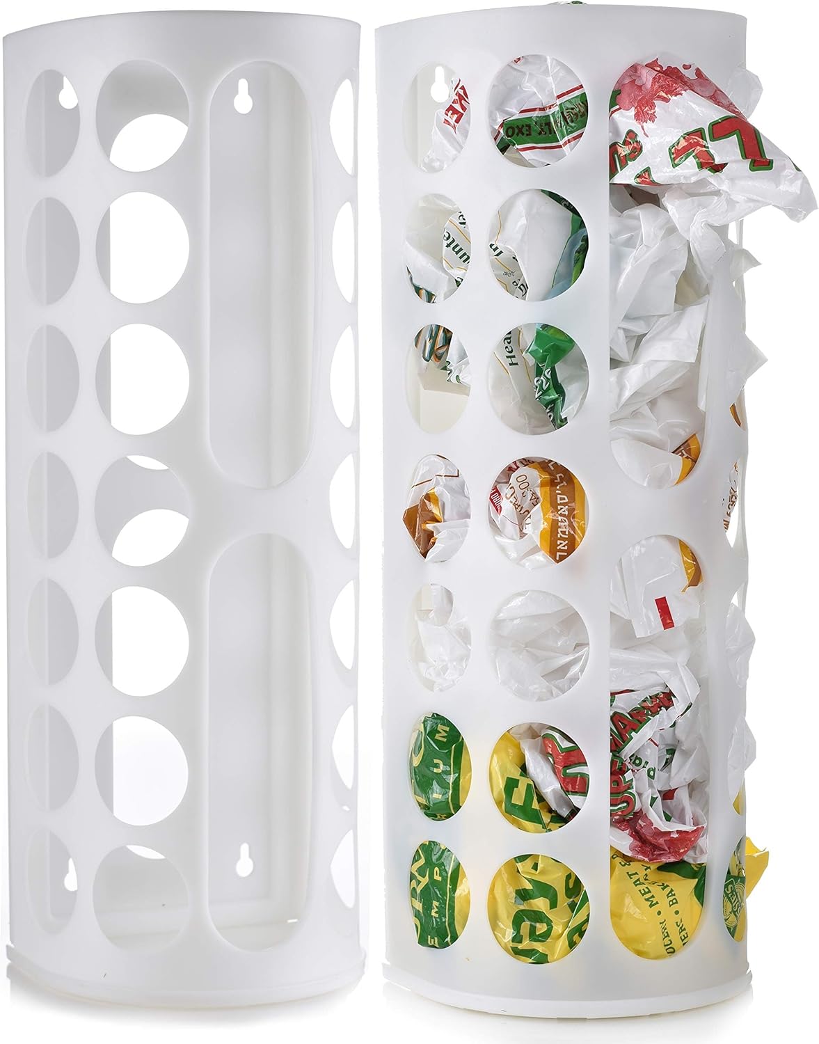 Grocery Bag Storage Holder, Large Capacity Bag Dispenser, Neatly Store Plastic Shopping Bags & Keep Them Handy for Reuse, Access Holes Make Adding or Retrieving Bags Simple & Convenient