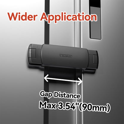 Mom's Choice Gold Awards Winner - 1 Pack Latest French Fridge Lock French Door Refrigerator/Freezer Lock Apply to Max 3.54"(90mm) Two Door Gap Distance for Kids & Babies,Easy to Install(Black)