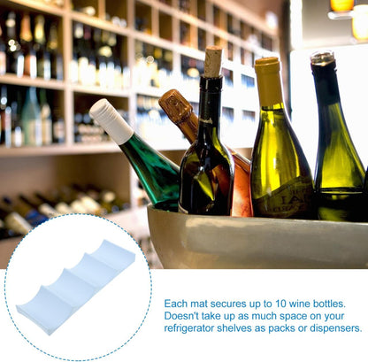 Plastic Wine Rack Fridge Bottle Stacker Mat Stackable Wine Bottle Holder for Kitchen Cabinet Mini Fridge and Cooler Storage Anti-Skid Design Holds up to 10 Bottles