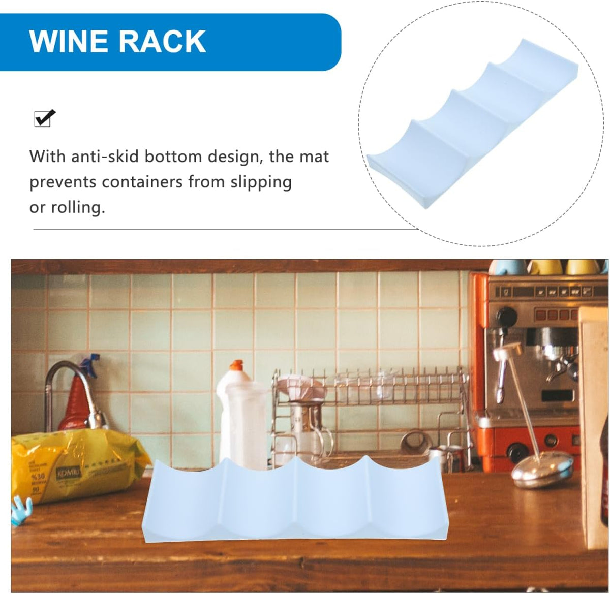 Plastic Wine Rack Fridge Bottle Stacker Mat Stackable Wine Bottle Holder for Kitchen Cabinet Mini Fridge and Cooler Storage Anti-Skid Design Holds up to 10 Bottles