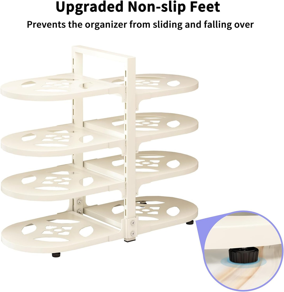 Adjustable Heavy Duty Pots and Pans Organizer Under Cabinet, 8-Tier Pot and Pan Organizers Inside Cabinet, Kitchen Cabinet Organizers and Storage, Black