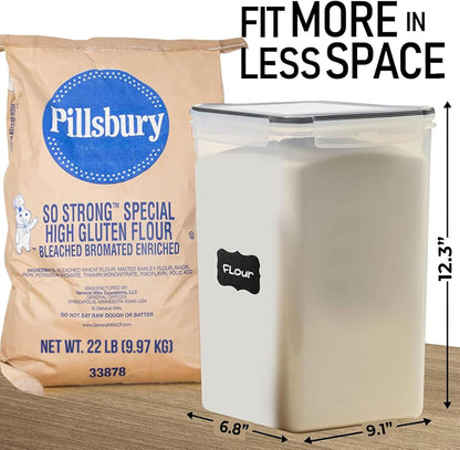 2 PC (8.5L/ 287 Oz) Extra Large Flour Sugar Storage Containers with Lids | BPA Free Airtight Food Storage Containers - Cereal Rice Canisters Sets for Kitchen & Pantry Organization and Baking Supplies