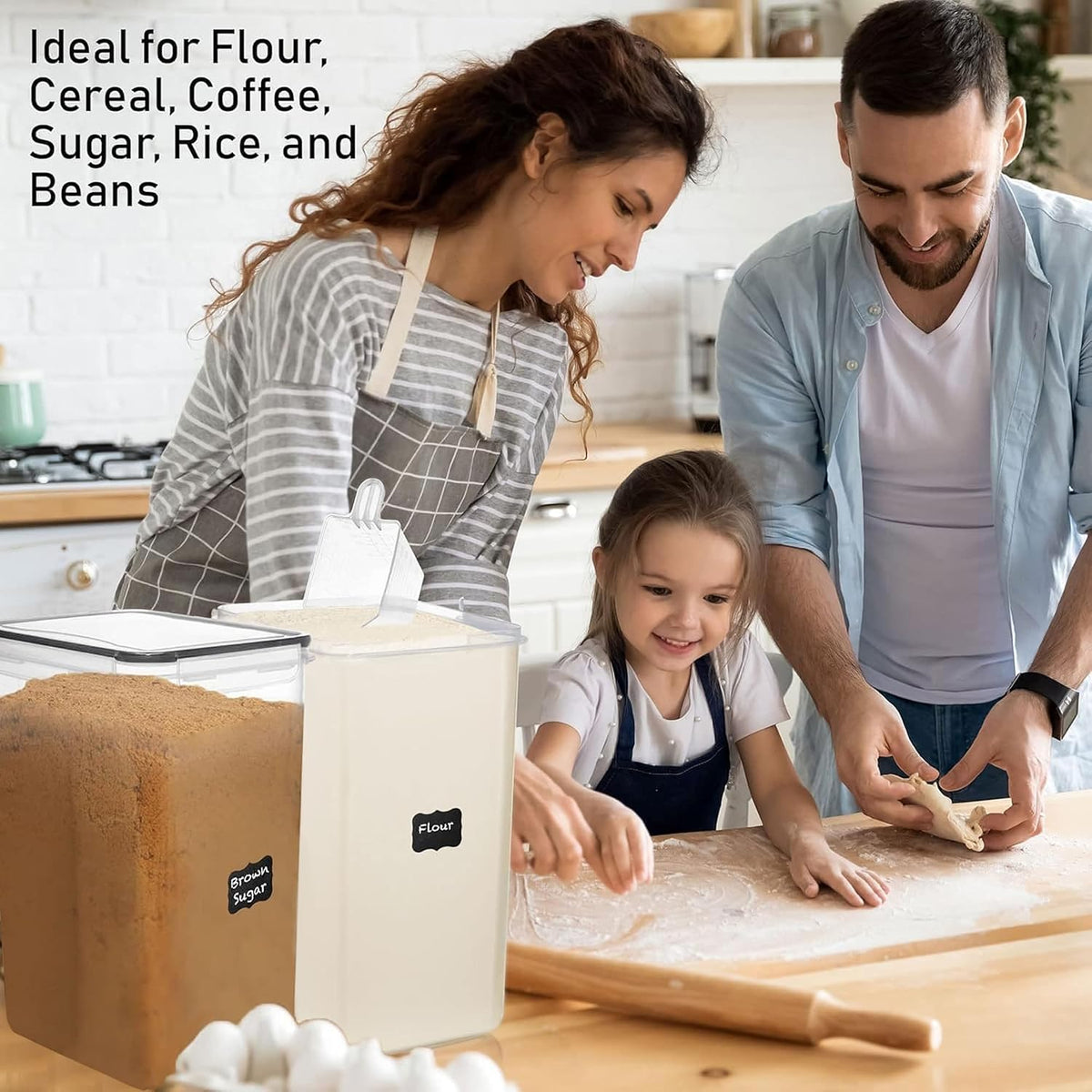 2 PC (8.5L/ 287 Oz) Extra Large Flour Sugar Storage Containers with Lids | BPA Free Airtight Food Storage Containers - Cereal Rice Canisters Sets for Kitchen & Pantry Organization and Baking Supplies