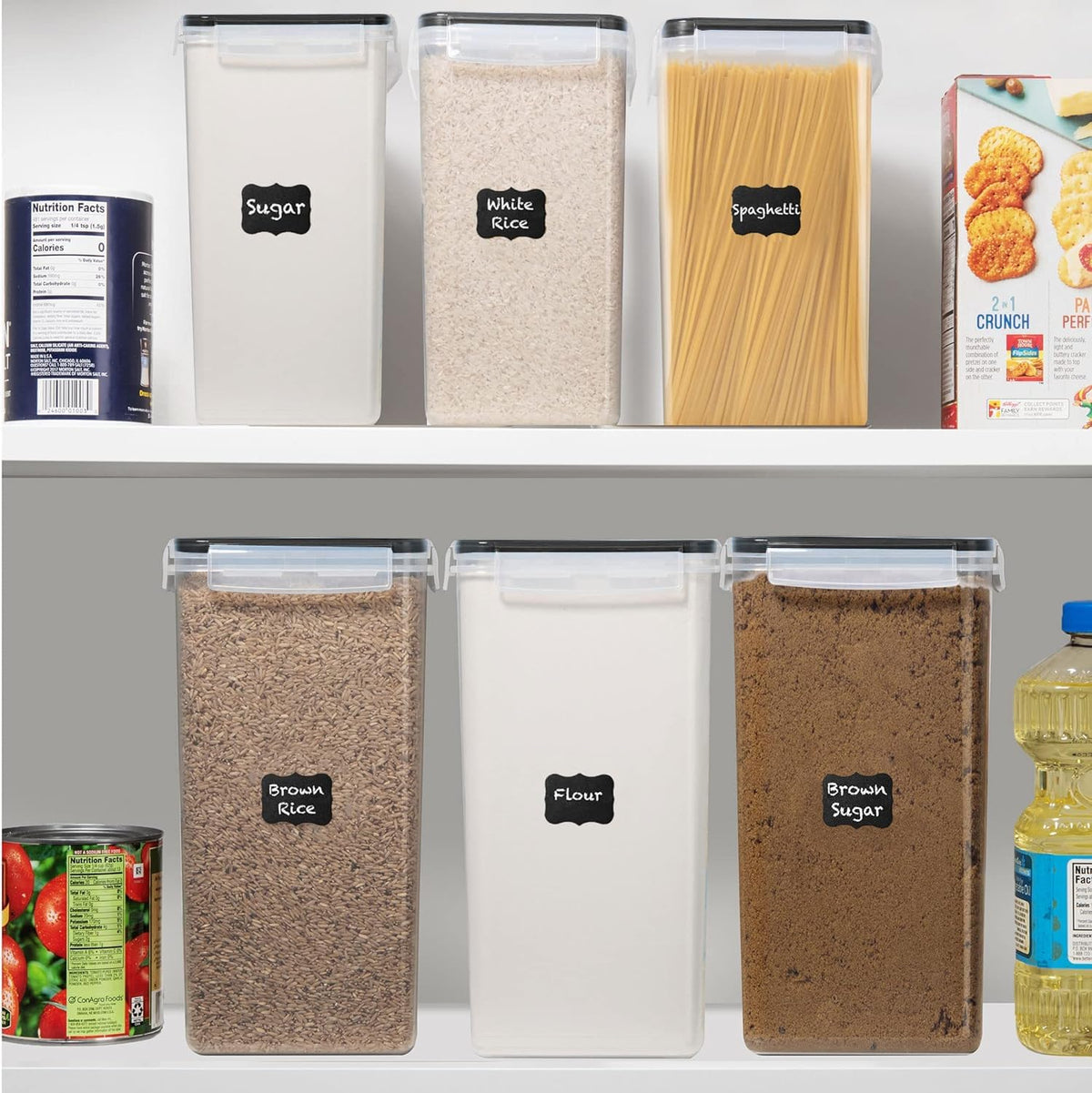 2 PC (8.5L/ 287 Oz) Extra Large Flour Sugar Storage Containers with Lids | BPA Free Airtight Food Storage Containers - Cereal Rice Canisters Sets for Kitchen & Pantry Organization and Baking Supplies