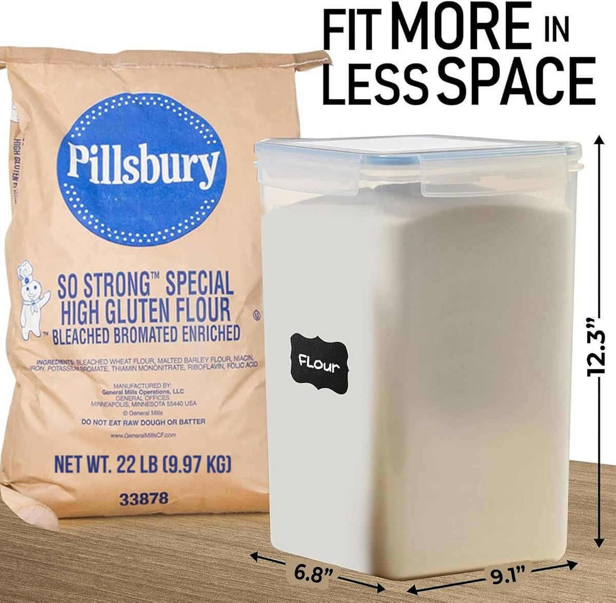 2 PC (8.5L/ 287 Oz) Extra Large Flour Sugar Storage Containers with Lids | BPA Free Airtight Food Storage Containers - Cereal Rice Canisters Sets for Kitchen & Pantry Organization and Baking Supplies