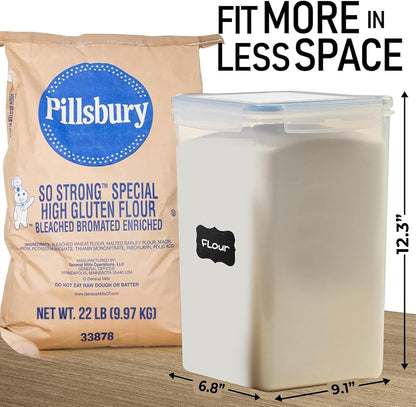 2 PC (8.5L/ 287 Oz) Extra Large Flour Sugar Storage Containers with Lids | BPA Free Airtight Food Storage Containers - Cereal Rice Canisters Sets for Kitchen & Pantry Organization and Baking Supplies