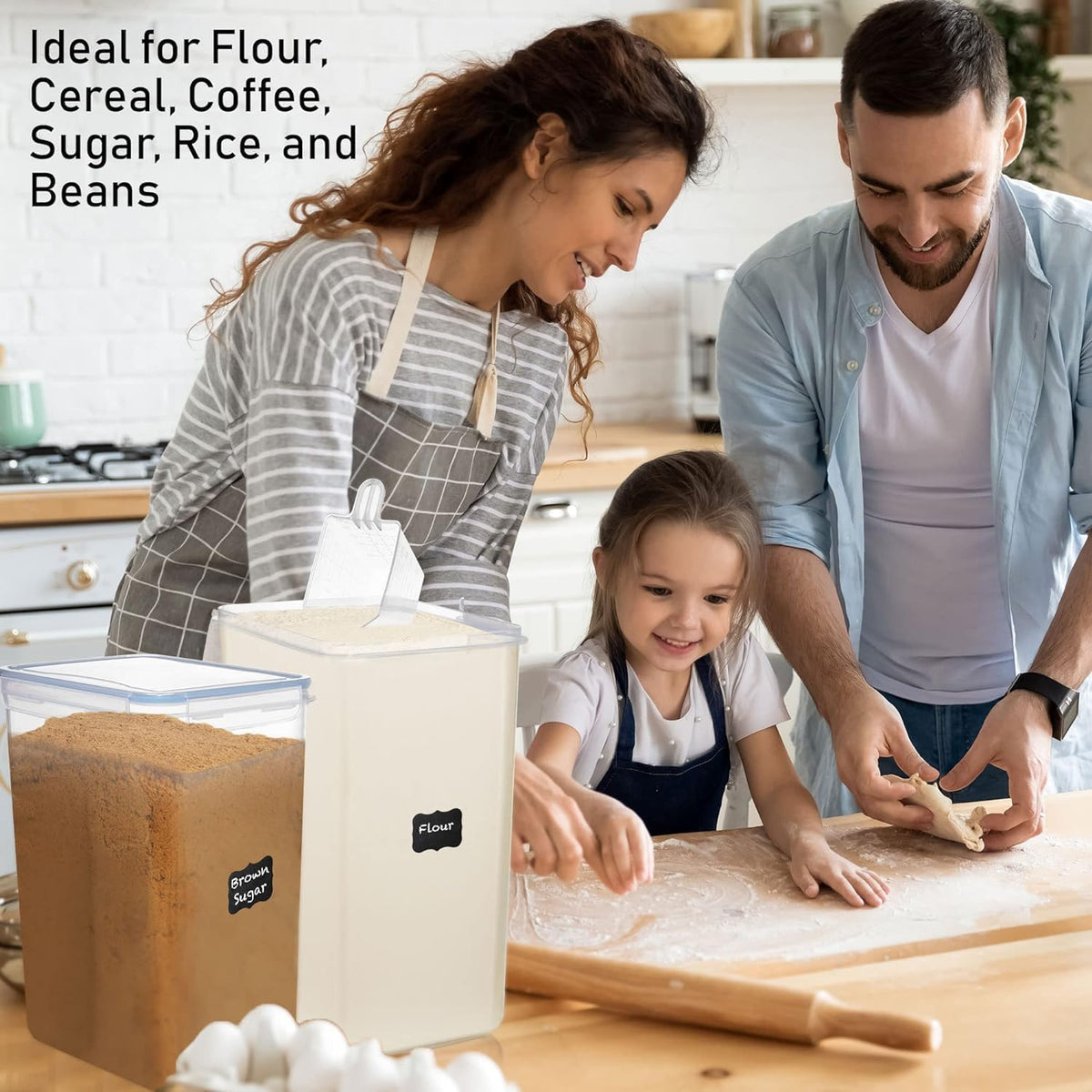 2 PC (8.5L/ 287 Oz) Extra Large Flour Sugar Storage Containers with Lids | BPA Free Airtight Food Storage Containers - Cereal Rice Canisters Sets for Kitchen & Pantry Organization and Baking Supplies