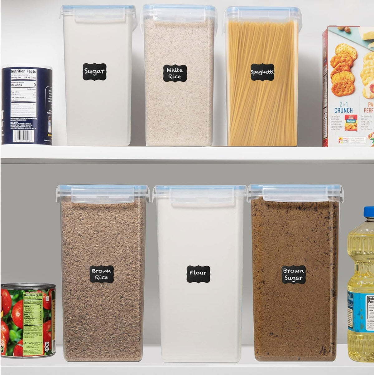 2 PC (8.5L/ 287 Oz) Extra Large Flour Sugar Storage Containers with Lids | BPA Free Airtight Food Storage Containers - Cereal Rice Canisters Sets for Kitchen & Pantry Organization and Baking Supplies