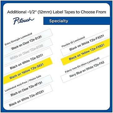 Genuine TZe231-1/2 2PK Black Print on White Label Tape. Each: 0.47 in x 26.2 ft Total: 0.47 in x 52.4 ft