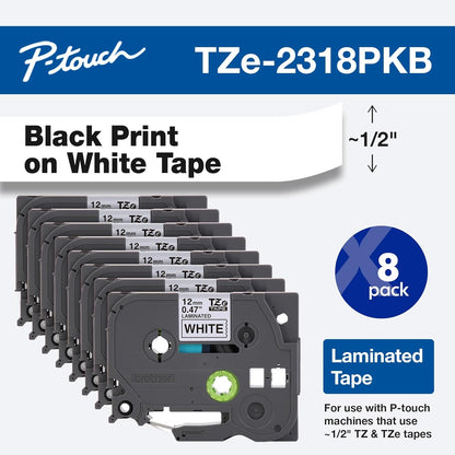 Genuine TZe231-1/2 2PK Black Print on White Label Tape. Each: 0.47 in x 26.2 ft Total: 0.47 in x 52.4 ft