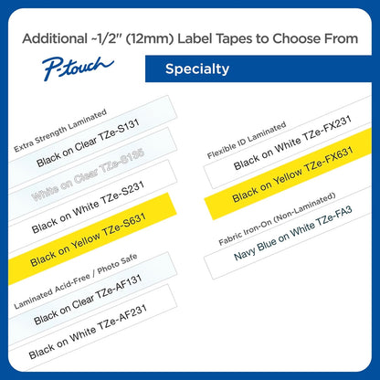 Genuine TZe231-1/2 2PK Black Print on White Label Tape. Each: 0.47 in x 26.2 ft Total: 0.47 in x 52.4 ft