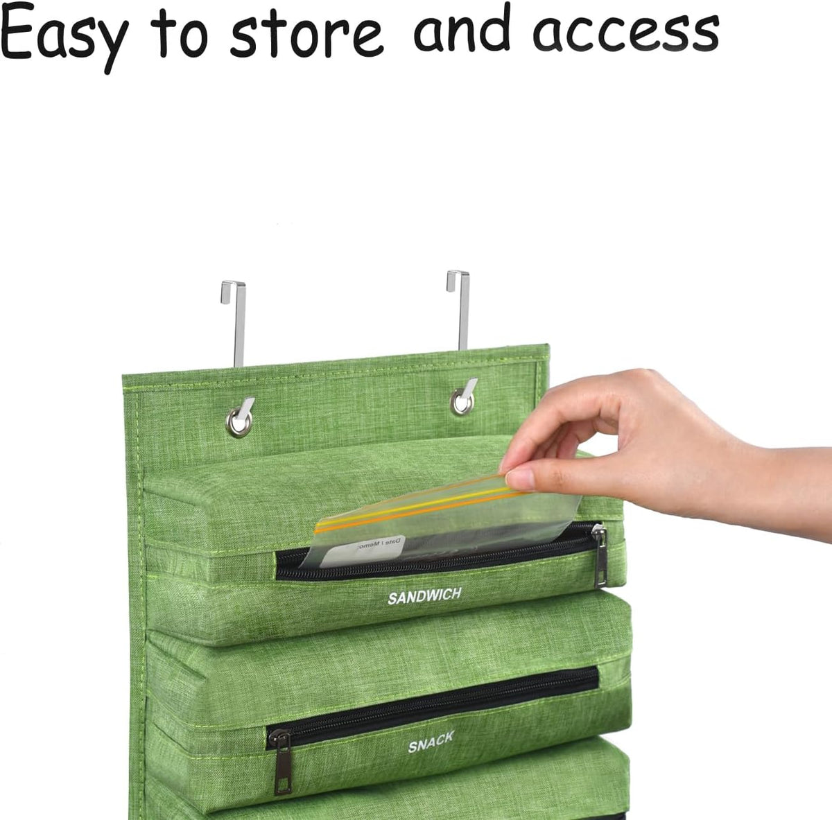 Zipper Bag Organizer Compatible with Gallon, Quart, Sandwich & Snack Food Storage Bag, Kitchen Plastic Bag Storage Organizer for Kitchen RV Camper (Black)
