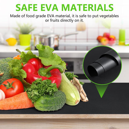 Shelf Liner Non Adhensive,Kitchen Cabinet Drawer Mat Black 11.8"× 59"