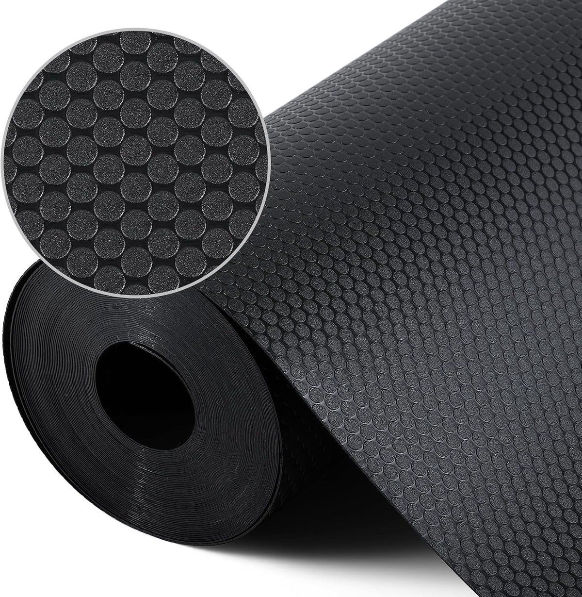 Shelf Liner Non Adhensive,Kitchen Cabinet Drawer Mat Black 11.8"× 59"