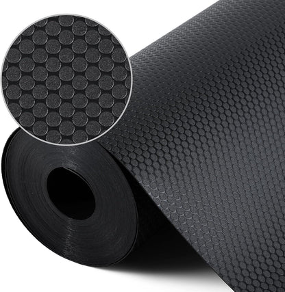 Shelf Liner Non Adhensive,Kitchen Cabinet Drawer Mat Black 11.8"× 59"