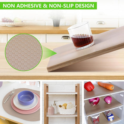 Shelf Liner Non Adhensive,Kitchen Cabinet Drawer Mat Black 11.8"× 59"