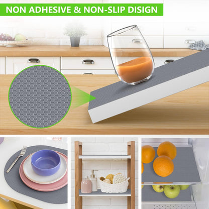 Shelf Liner Non Adhensive,Kitchen Cabinet Drawer Mat Black 11.8"× 59"