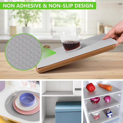 Shelf Liner Non Adhensive,Kitchen Cabinet Drawer Mat Black 11.8"× 59"