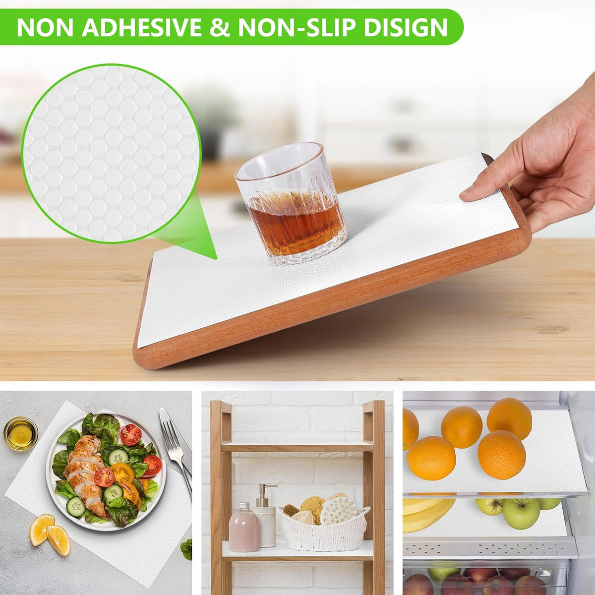 Shelf Liner Non Adhensive,Kitchen Cabinet Drawer Mat Black 11.8"× 59"