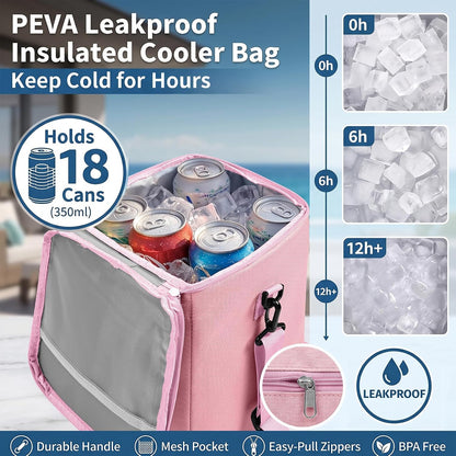 Bogg Bag Cooler Insert, 2-in-1 Insulated Cooler & Mesh Organizer for Large Bogg Bag, Leakproof PEVA Cooler Bag with Strap, Large Rubber Beach Bag Accessories for Beach, Pool, Camping & Travel