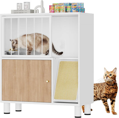 Dog Proof Cat Feeding Station, Cat Feeding Station, Pet Food Storage, Black