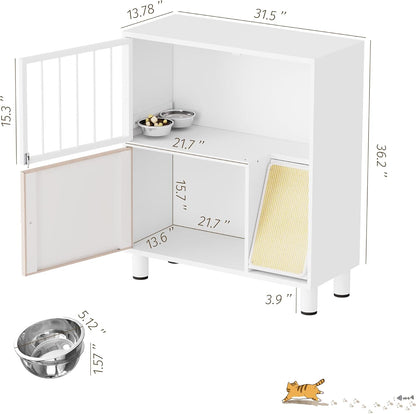Dog Proof Cat Feeding Station, Cat Feeding Station, Pet Food Storage, Black