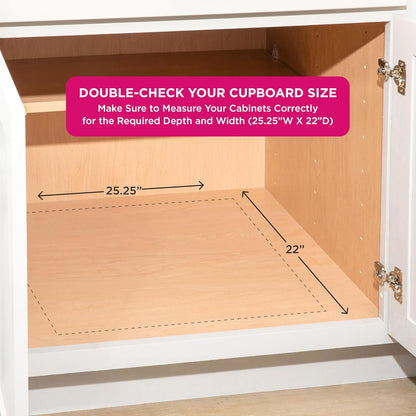 Pull Out Cabinet Organizer, Pantry Drawer, 30"W x 21"D x 5"H | Heavy-Duty Full-Extension, Roll Out Shelf for Pots, Pans & Under Sink Storage, Chrome, Require a 30.25"W Cabinet Opening
