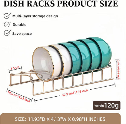 Dish Rack Plates Holder 2 Pack set, Plate organizer for cabinet space saver, Pan lid organizer, Kitchen Storage Cabinet Organizer for Plates/bowls/cups/lids/cutting boards/spatulas