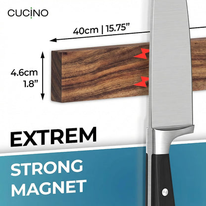for Wall 16" - No Drilling incl. Self Adhesive Tape - Extra strong Magnet - Awarded Strip - Made of Stainless Steel