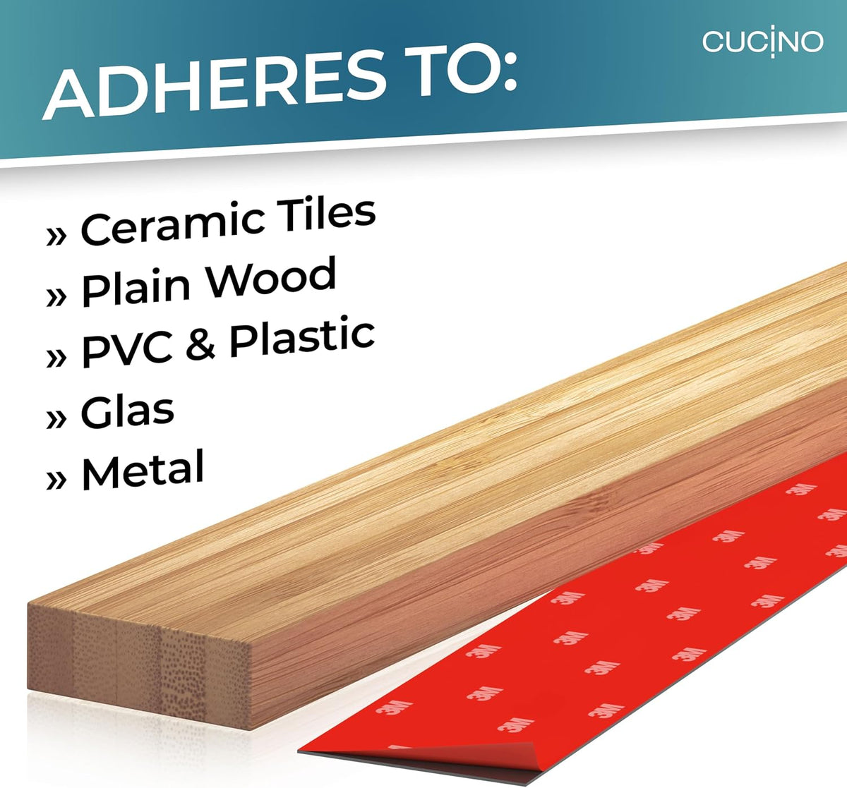 for Wall 16" - No Drilling incl. Self Adhesive Tape - Extra strong Magnet - Awarded Strip - Made of Stainless Steel