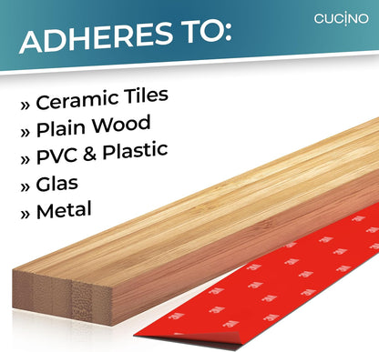 for Wall 16" - No Drilling incl. Self Adhesive Tape - Extra strong Magnet - Awarded Strip - Made of Stainless Steel