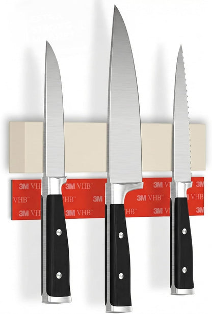 for Wall 16" - No Drilling incl. Self Adhesive Tape - Extra strong Magnet - Awarded Strip - Made of Stainless Steel