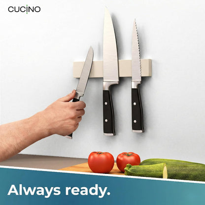 for Wall 16" - No Drilling incl. Self Adhesive Tape - Extra strong Magnet - Awarded Strip - Made of Stainless Steel