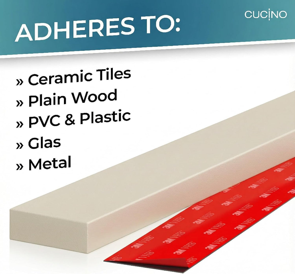 for Wall 16" - No Drilling incl. Self Adhesive Tape - Extra strong Magnet - Awarded Strip - Made of Stainless Steel