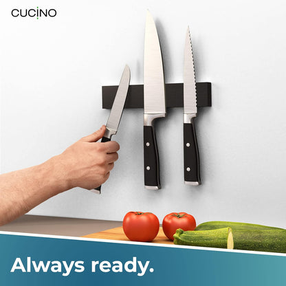 for Wall 16" - No Drilling incl. Self Adhesive Tape - Extra strong Magnet - Awarded Strip - Made of Stainless Steel