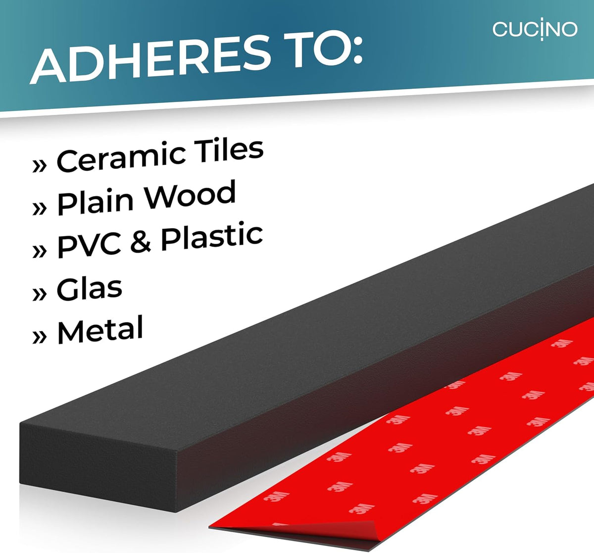for Wall 16" - No Drilling incl. Self Adhesive Tape - Extra strong Magnet - Awarded Strip - Made of Stainless Steel