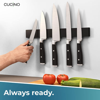for Wall 16" - No Drilling incl. Self Adhesive Tape - Extra strong Magnet - Awarded Strip - Made of Stainless Steel