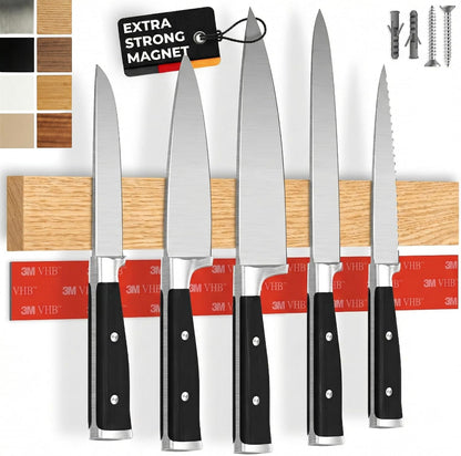 for Wall 16" - No Drilling incl. Self Adhesive Tape - Extra strong Magnet - Awarded Strip - Made of Stainless Steel