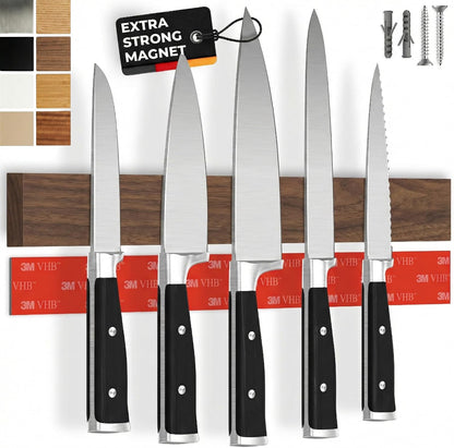 for Wall 16" - No Drilling incl. Self Adhesive Tape - Extra strong Magnet - Awarded Strip - Made of Stainless Steel