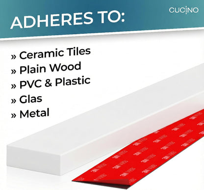 for Wall 16" - No Drilling incl. Self Adhesive Tape - Extra strong Magnet - Awarded Strip - Made of Stainless Steel
