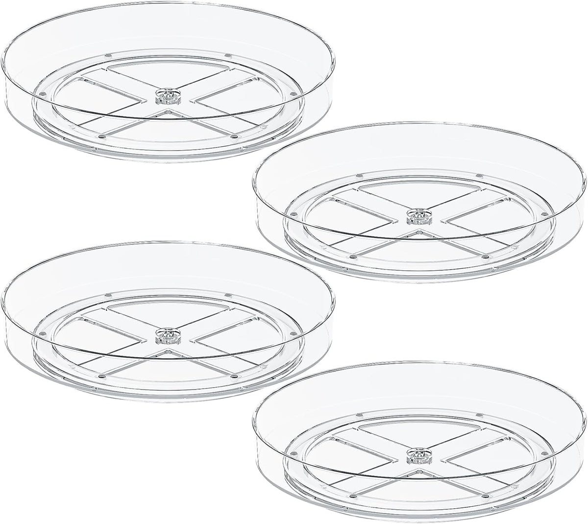 Lazy Susan Organizer Turntable, Clear 9 Inch Rotating Organizer Tray for Cabinet Table Top, Round Non-Skid Refrigerator Lazy Susan, Kitchen Storage for Pantry Countertop Bathroom, Spice Rack