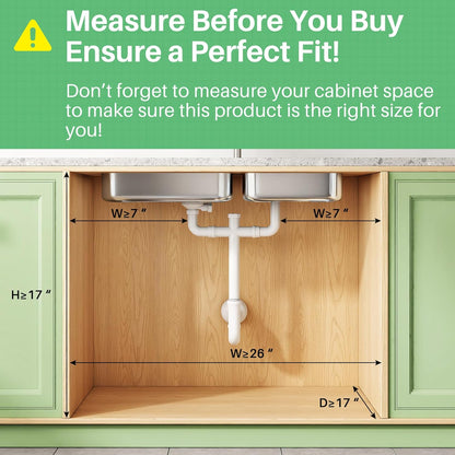 Under Sink Organizer, 3-Tier Height Adjustable Thickened Metal Pull out Cabinet Organizer Shelf, Slide out Storage Drawer Rack for Bathroom Kitchen Pantry Home Laundry Organization