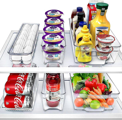 Fridge Bins and Freezer Bins Refrigerator Organizer Stackable Food Storage Containers BPA-Free Drawer Organizers for Refrigerator Freezer and Pantry
