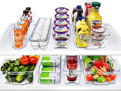 Fridge Bins and Freezer Bins Refrigerator Organizer Stackable Food Storage Containers BPA-Free Drawer Organizers for Refrigerator Freezer and Pantry