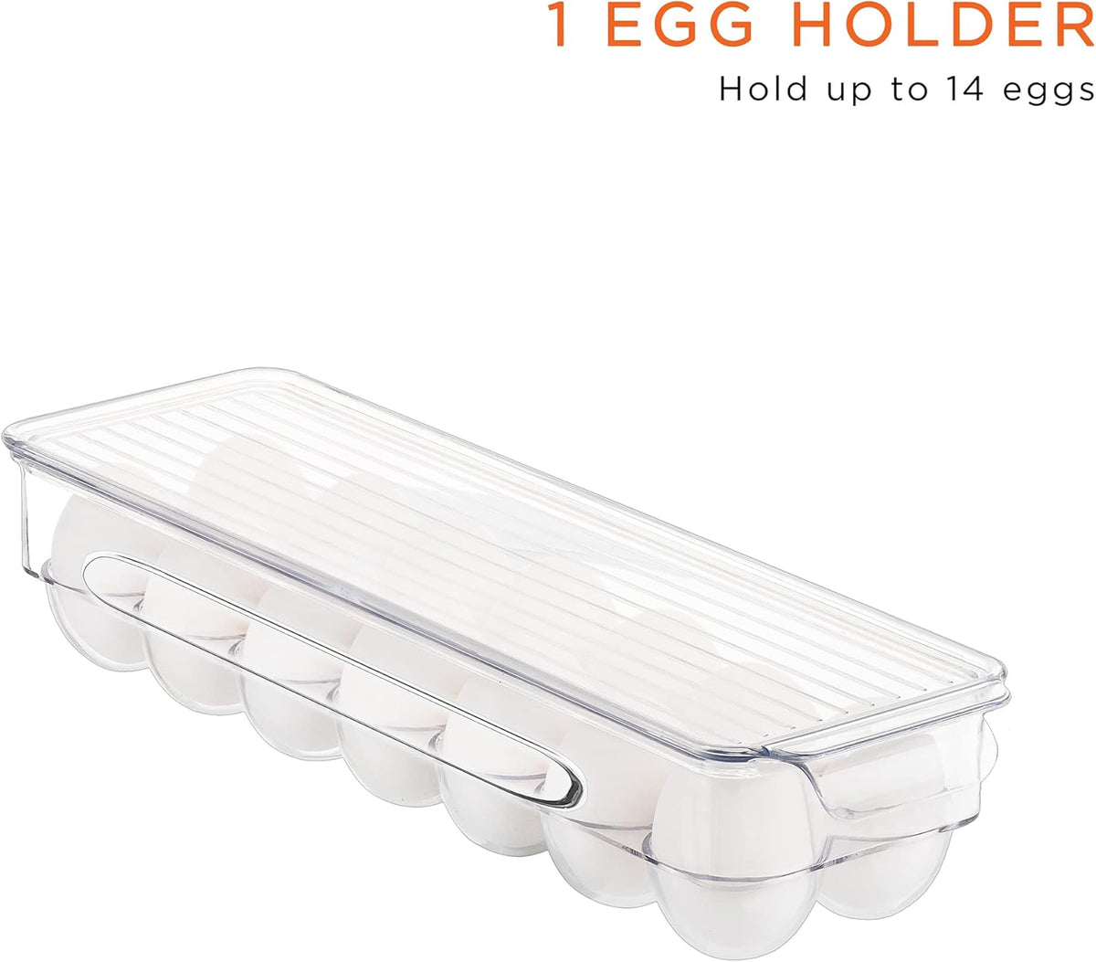 Fridge Bins and Freezer Bins Refrigerator Organizer Stackable Food Storage Containers BPA-Free Drawer Organizers for Refrigerator Freezer and Pantry